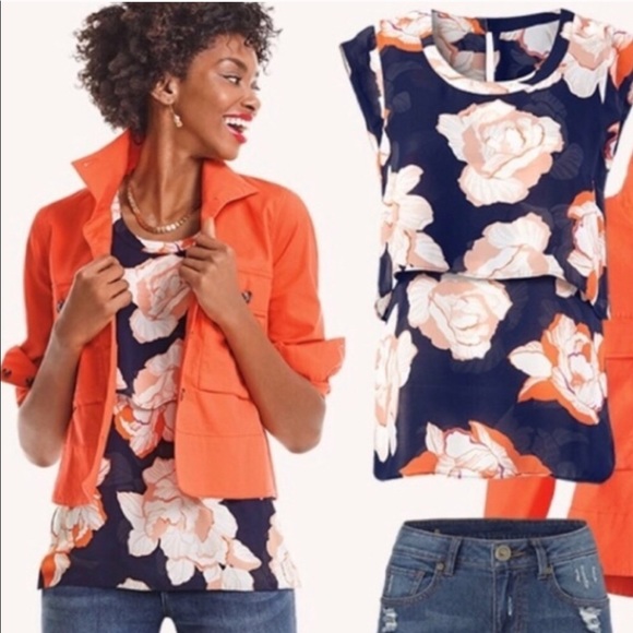 CAbi Tops - CAbi Floral Blossom Tiered Blouse 5030